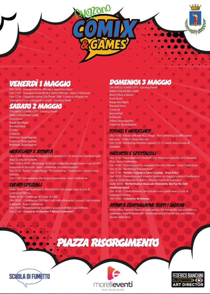 piazza risorgimento di avezzano si veste per tre giorni di fantasia, creatività, spettacolo e divertimento: dall’1 al 3 maggio torna “avezzano comix and games” con l’edizione 2026